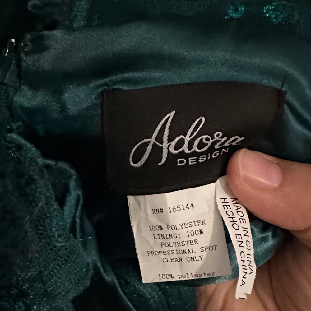 Adora Design Teal Dress - Satin Lined